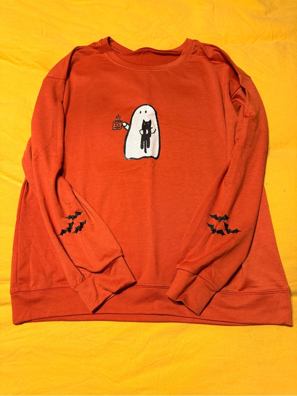 Women’s Orange Ghost Graphic Lightweight Sweatshirt